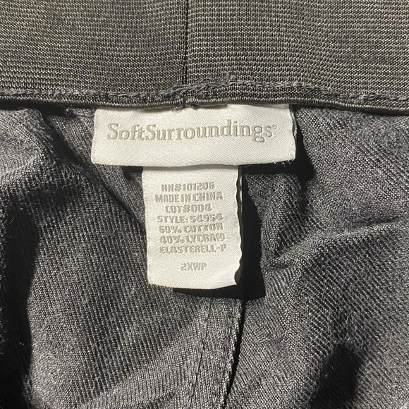 Soft Surroundings Grey Wide Leg Pants Women's 2XWP Petite Stretch Waistband EUC - Picture 4 of 5